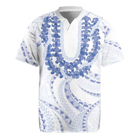 Aloha Lei Onaona Rugby Jersey Navy Blue Hawaiian Tribal Pattern