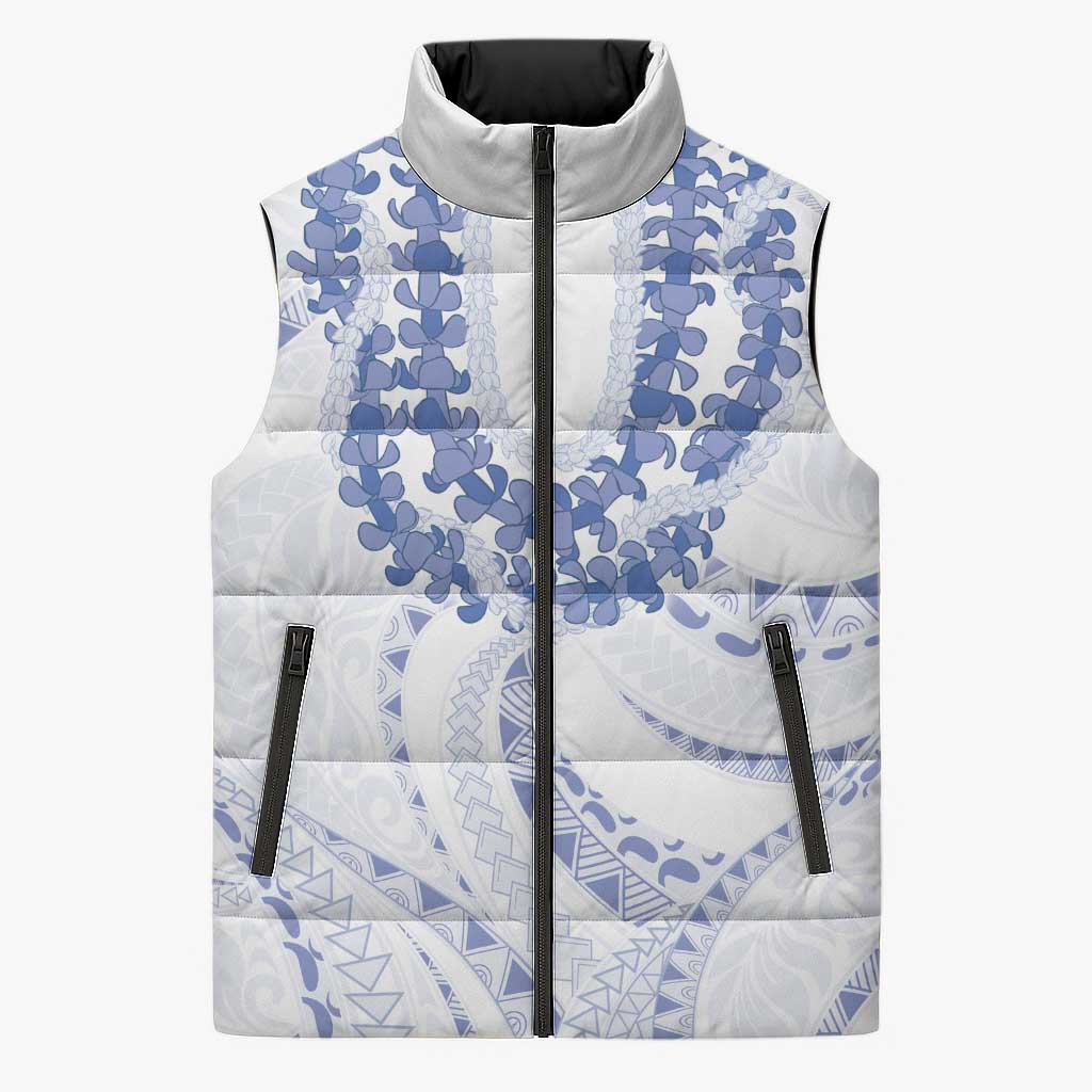 Aloha Lei Onaona Sleeveless Puffer Jacket Navy Blue Hawaiian Tribal Pattern - Polynesian Pride