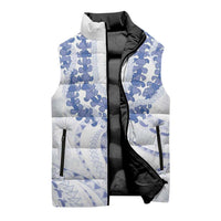 Aloha Lei Onaona Sleeveless Puffer Jacket Navy Blue Hawaiian Tribal Pattern - Polynesian Pride