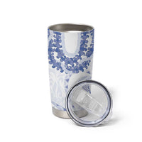 Aloha Lei Onaona Tumbler Cup Navy Blue Hawaiian Tribal Pattern