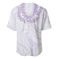 Aloha Lei Onaona Baseball Jersey Purple Hawaiian Tribal Pattern LT9 - Polynesian Pride