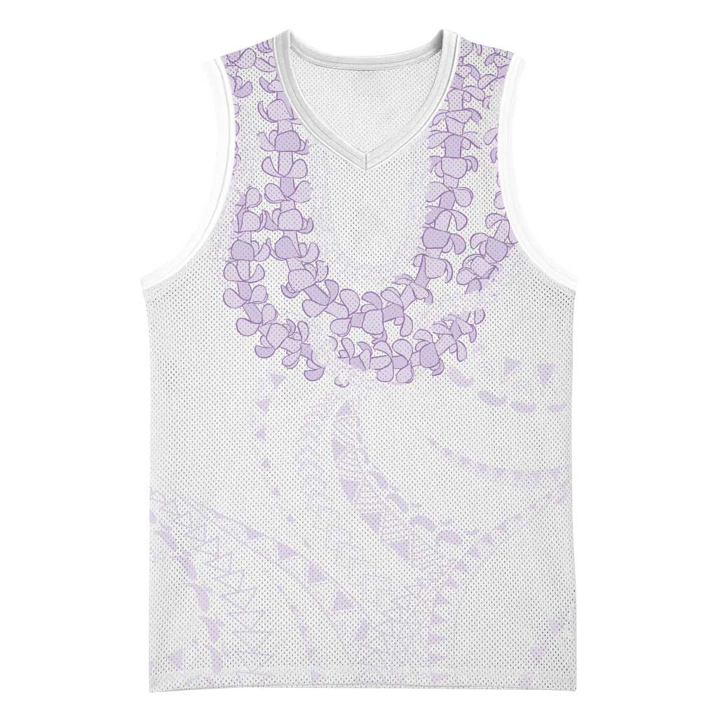 Aloha Lei Onaona Basketball Jersey Purple Hawaiian Tribal Pattern - Polynesian Pride
