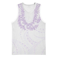 Aloha Lei Onaona Basketball Jersey Purple Hawaiian Tribal Pattern - Polynesian Pride