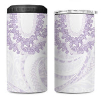Aloha Lei Onaona 4 in 1 Can Cooler Tumbler Purple Hawaiian Tribal Pattern
