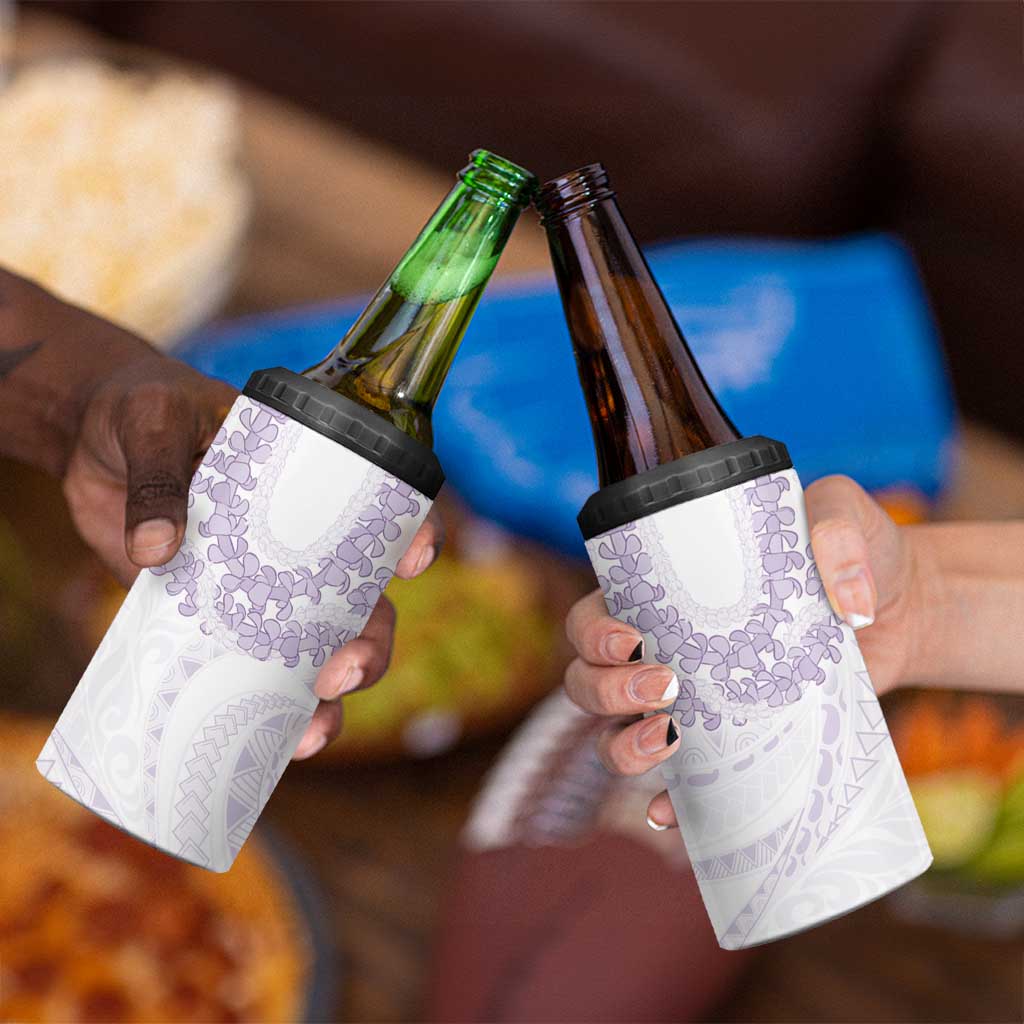 Aloha Lei Onaona 4 in 1 Can Cooler Tumbler Purple Hawaiian Tribal Pattern