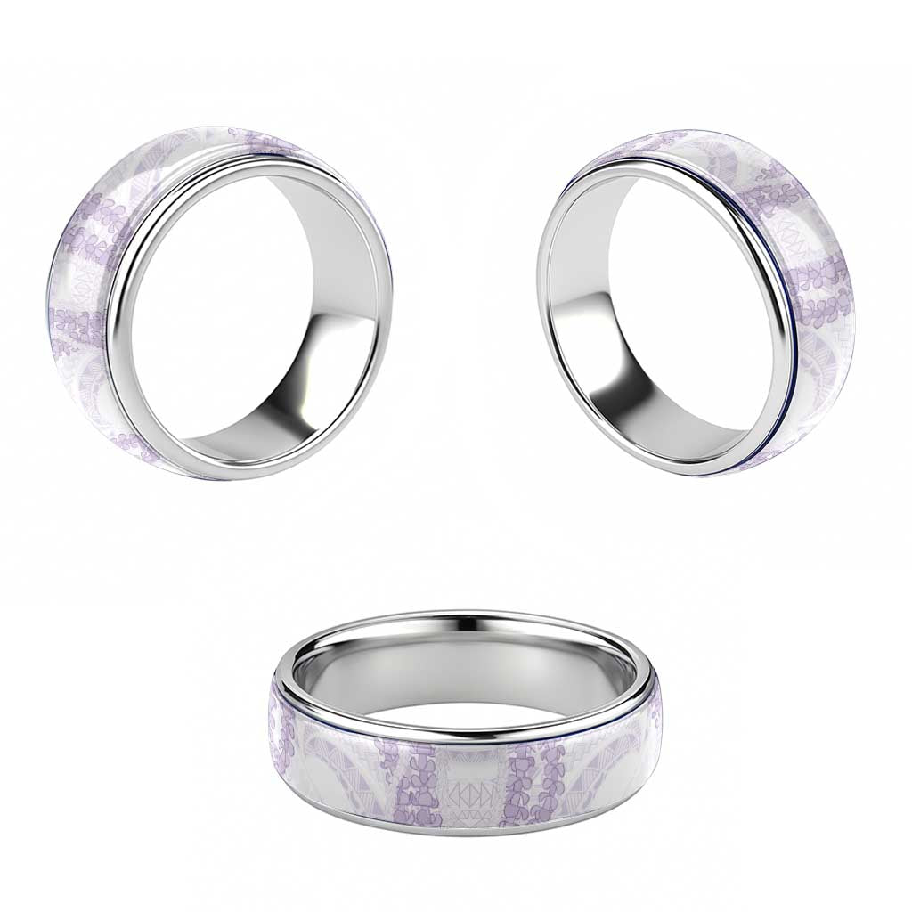 Aloha Lei Onaona Classic Ring Purple Hawaiian Tribal Pattern - Polynesian Pride