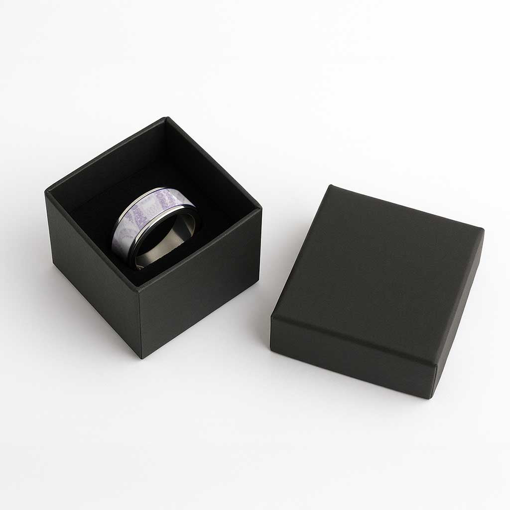 Aloha Lei Onaona Classic Ring Purple Hawaiian Tribal Pattern - Polynesian Pride