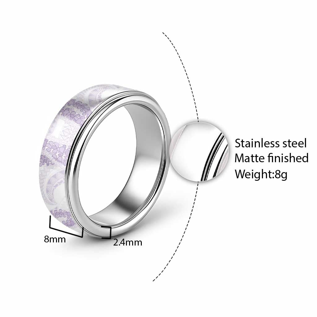 Aloha Lei Onaona Classic Ring Purple Hawaiian Tribal Pattern - Polynesian Pride