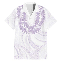 Aloha Lei Onaona Family Matching Mermaid Dress and Hawaiian Shirt Purple Hawaiian Tribal Pattern LT9 Dad's Shirt - Short Sleeve Purple - Polynesian Pride