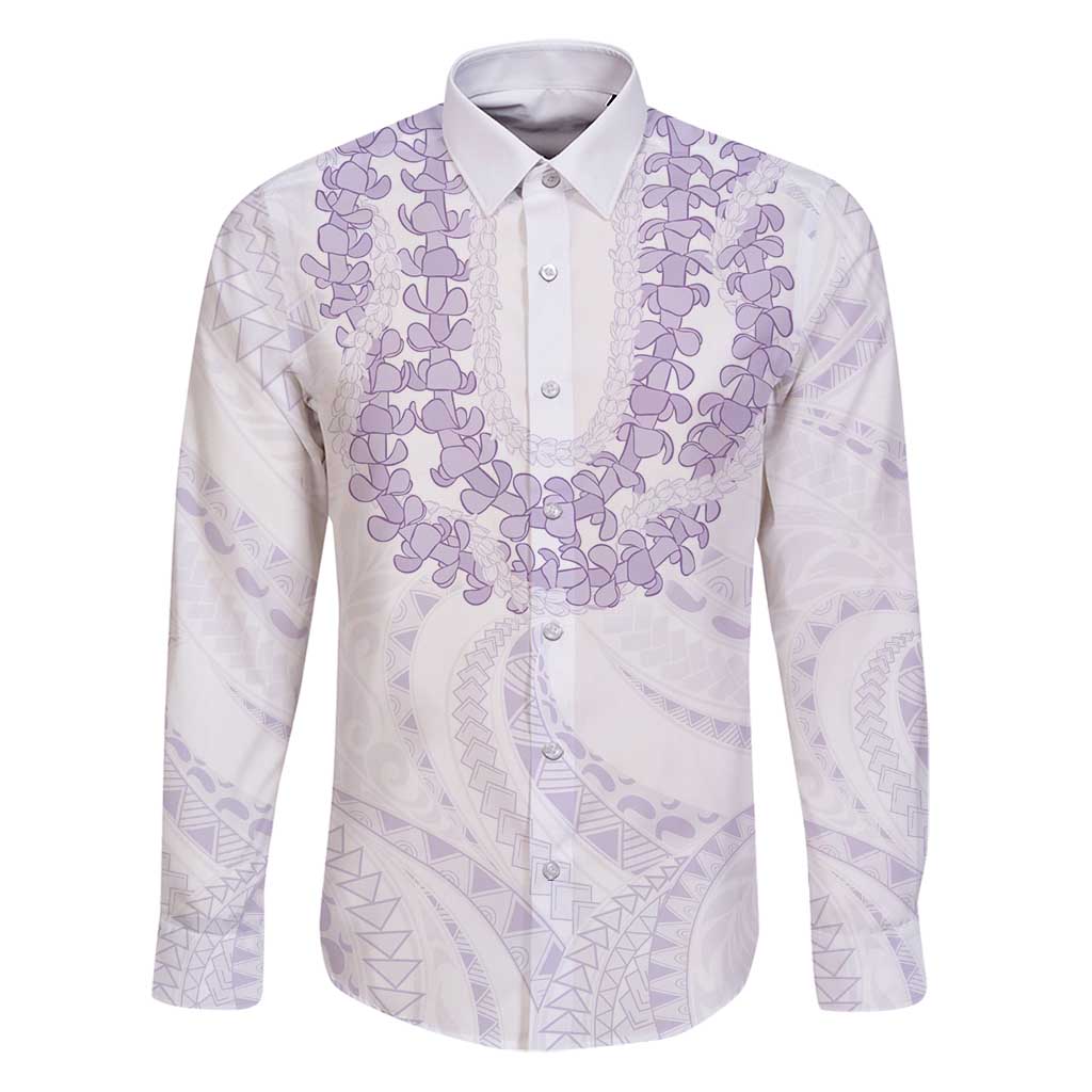 Aloha Lei Onaona Family Matching Puletasi and Hawaiian Shirt Purple Hawaiian Tribal Pattern