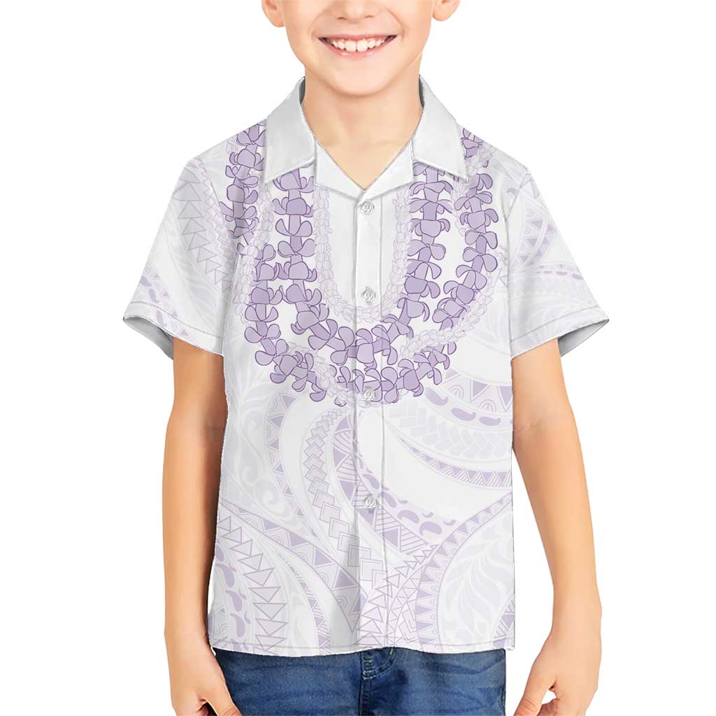 Aloha Lei Onaona Family Matching Short Sleeve Bodycon Dress and Hawaiian Shirt Purple Hawaiian Tribal Pattern LT9 Son's Shirt Purple - Polynesian Pride