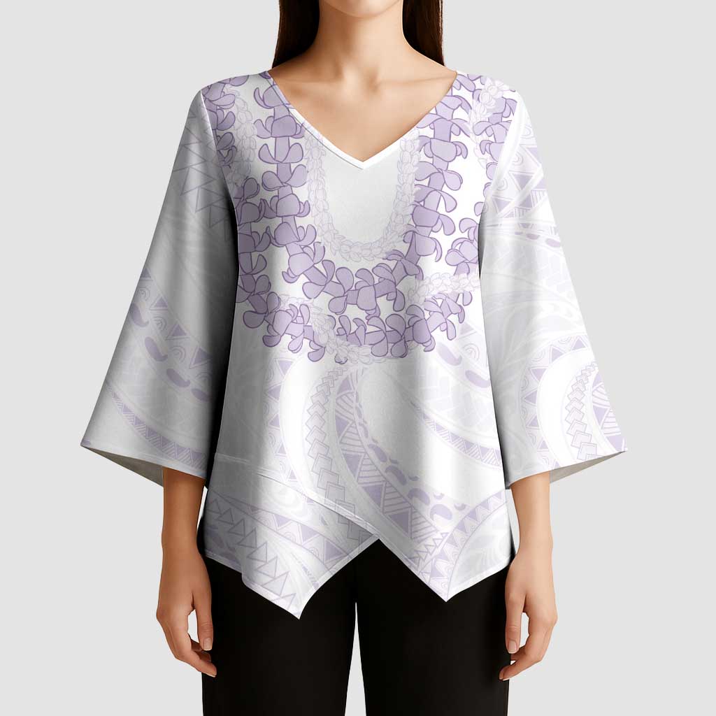 Aloha Lei Onaona Kimono Sleeve Blouse Purple Hawaiian Tribal Pattern - Polynesian Pride