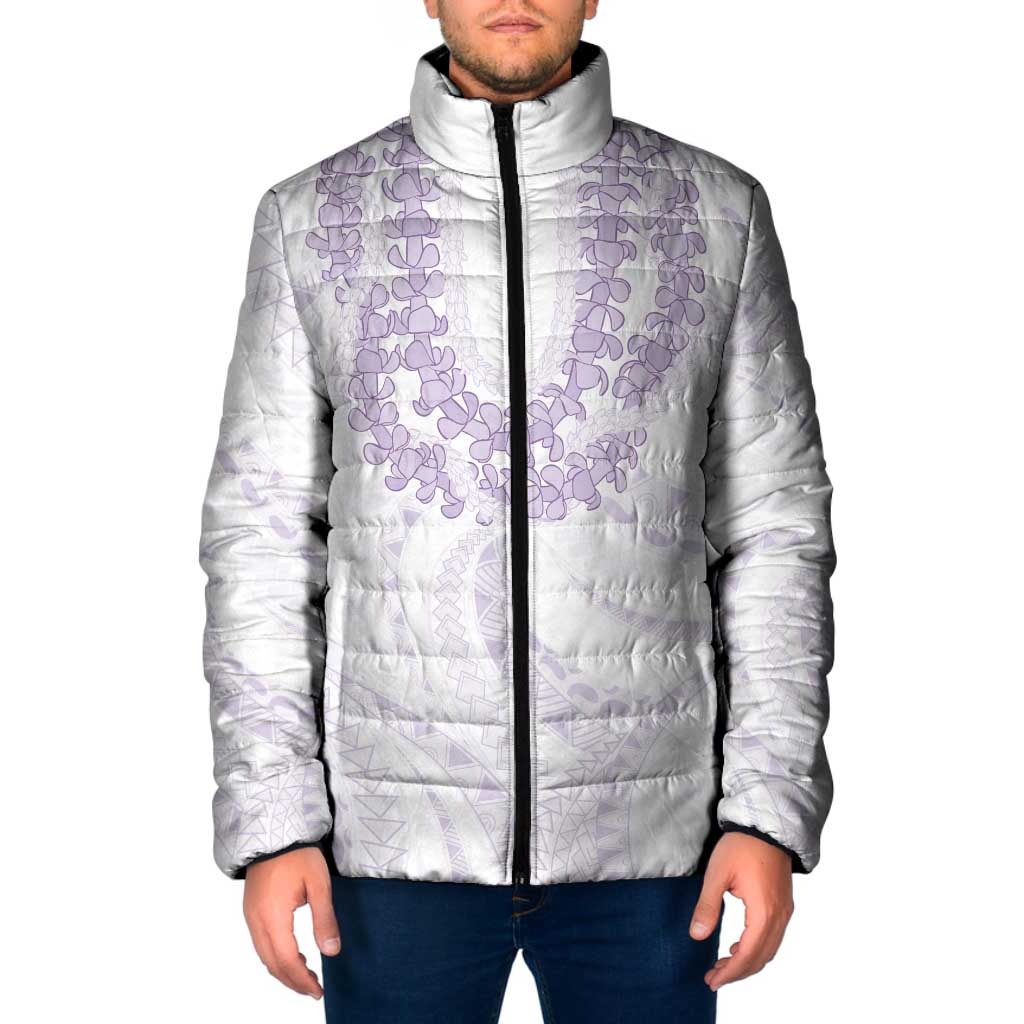 Aloha Lei Onaona Padded Jacket Purple Hawaiian Tribal Pattern - Polynesian Pride