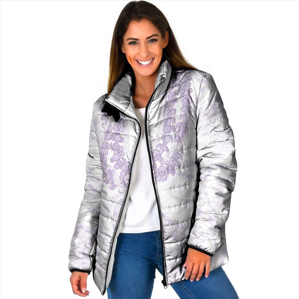 Aloha Lei Onaona Padded Jacket Purple Hawaiian Tribal Pattern - Polynesian Pride