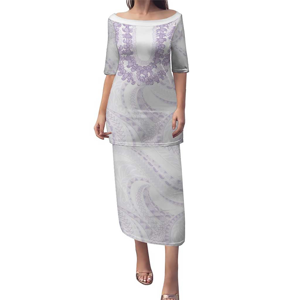 Aloha Lei Onaona Puletasi Purple Hawaiian Tribal Pattern LT9 Long Dress Purple - Polynesian Pride