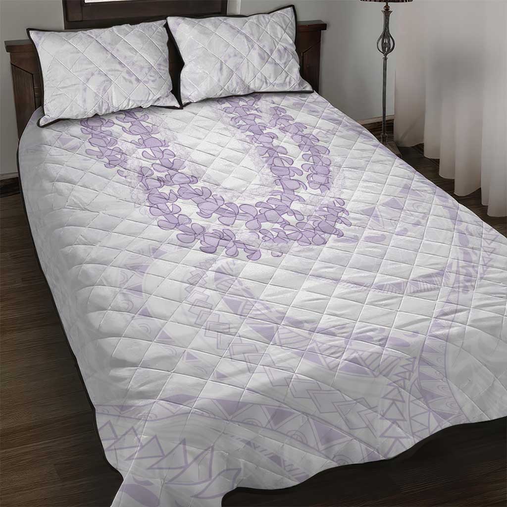 Aloha Lei Onaona Quilt Bed Set Purple Hawaiian Tribal Pattern