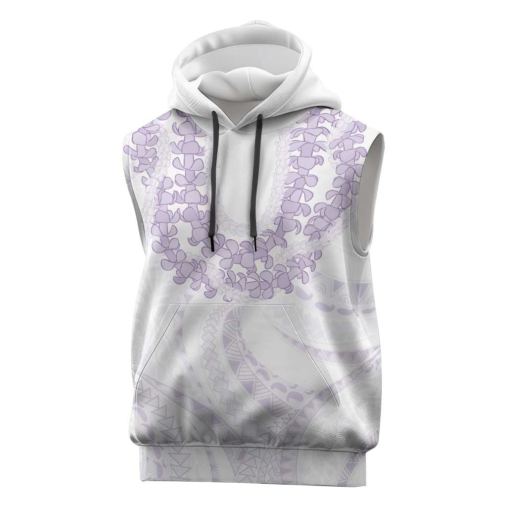 Aloha Lei Onaona Sleeveless Hoodie Purple Hawaiian Tribal Pattern - Polynesian Pride