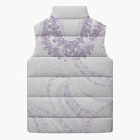 Aloha Lei Onaona Sleeveless Puffer Jacket Purple Hawaiian Tribal Pattern - Polynesian Pride