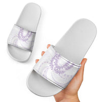 Aloha Lei Onaona Slide Sandals Purple Hawaiian Tribal Pattern LT9 - Polynesian Pride