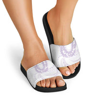 Aloha Lei Onaona Slide Sandals Purple Hawaiian Tribal Pattern LT9 - Polynesian Pride