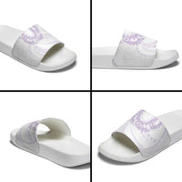 Aloha Lei Onaona Slide Sandals Purple Hawaiian Tribal Pattern LT9 - Polynesian Pride