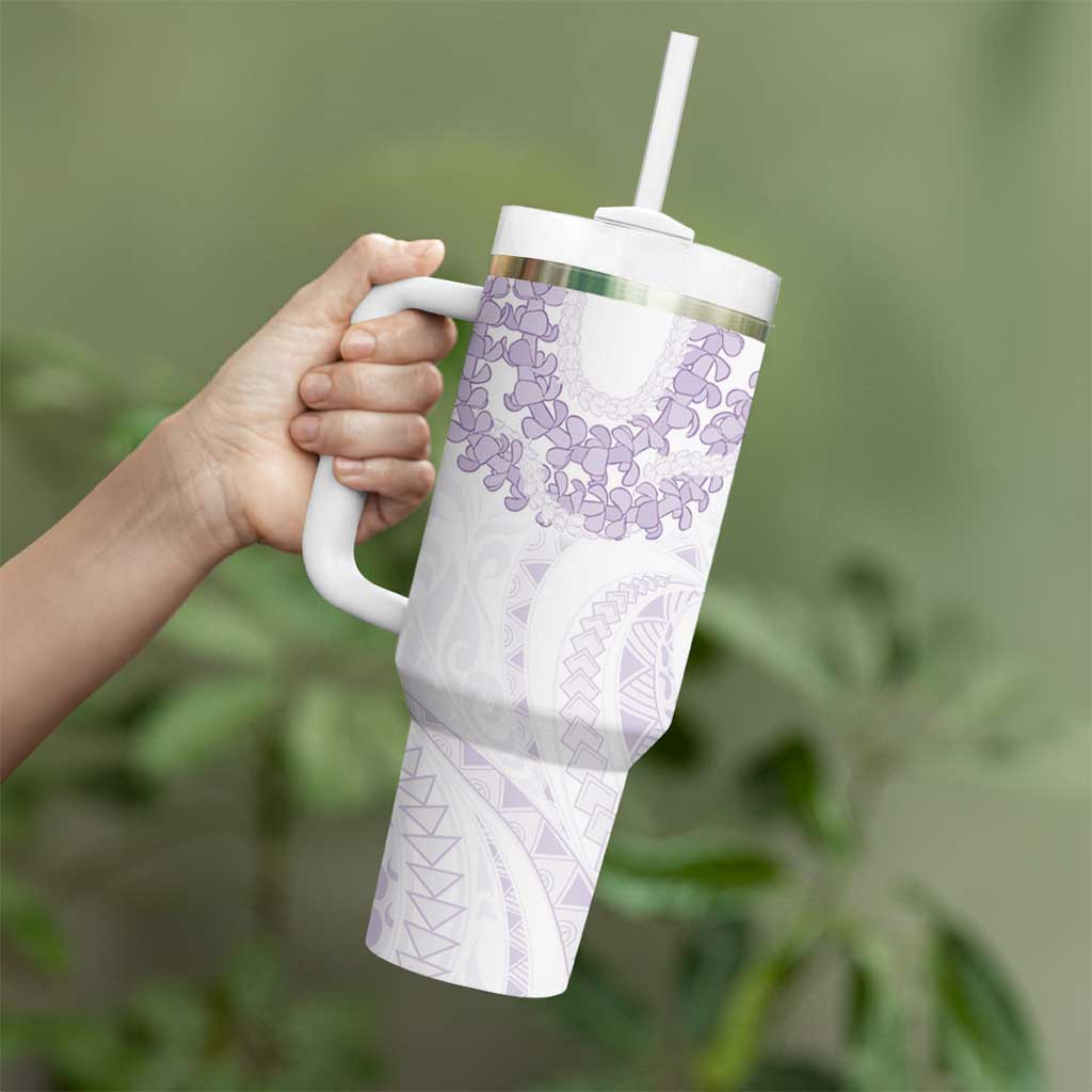 Aloha Lei Onaona Tumbler With Handle Purple Hawaiian Tribal Pattern