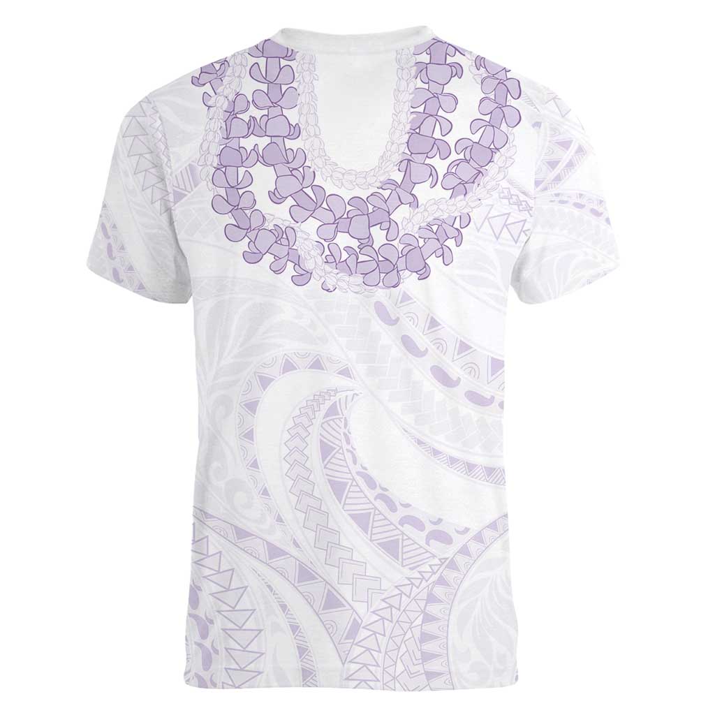 Aloha Lei Onaona Women V-Neck T-Shirt Purple Hawaiian Tribal Pattern LT9 - Polynesian Pride