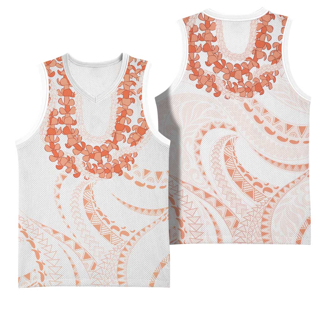 Aloha Lei Onaona Basketball Jersey Red Hawaiian Tribal Pattern - Polynesian Pride