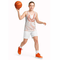 Aloha Lei Onaona Basketball Jersey Red Hawaiian Tribal Pattern - Polynesian Pride