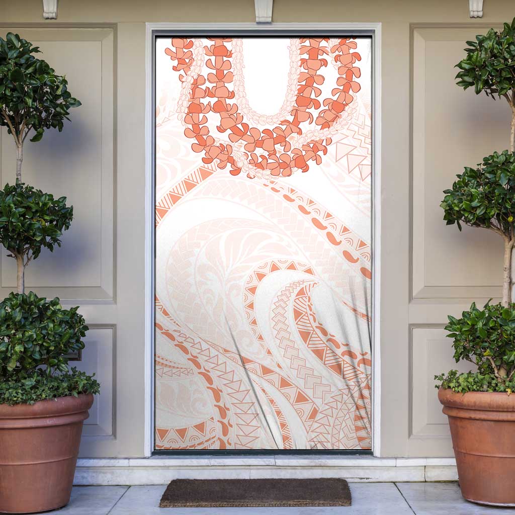Aloha Lei Onaona Door Cover Red Hawaiian Tribal Pattern - Polynesian Pride