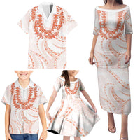 Aloha Lei Onaona Family Matching Puletasi and Hawaiian Shirt Red Hawaiian Tribal Pattern LT9 - Polynesian Pride