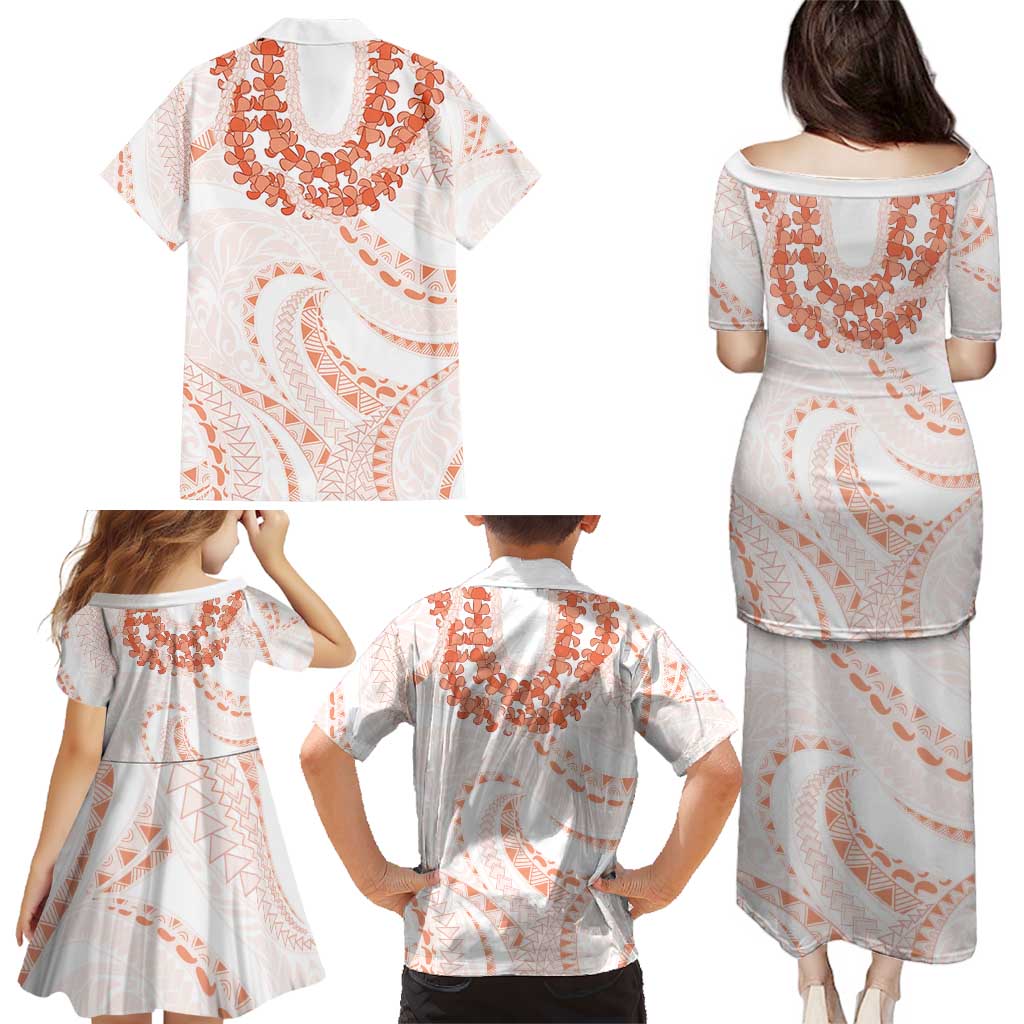 Aloha Lei Onaona Family Matching Puletasi and Hawaiian Shirt Red Hawaiian Tribal Pattern LT9 - Polynesian Pride