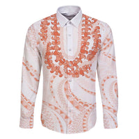 Aloha Lei Onaona Family Matching Short Sleeve Bodycon Dress and Hawaiian Shirt Red Hawaiian Tribal Pattern LT9 Dad's Shirt - Long Sleeve Red - Polynesian Pride