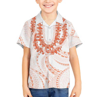 Aloha Lei Onaona Family Matching Short Sleeve Bodycon Dress and Hawaiian Shirt Red Hawaiian Tribal Pattern LT9 Son's Shirt Red - Polynesian Pride
