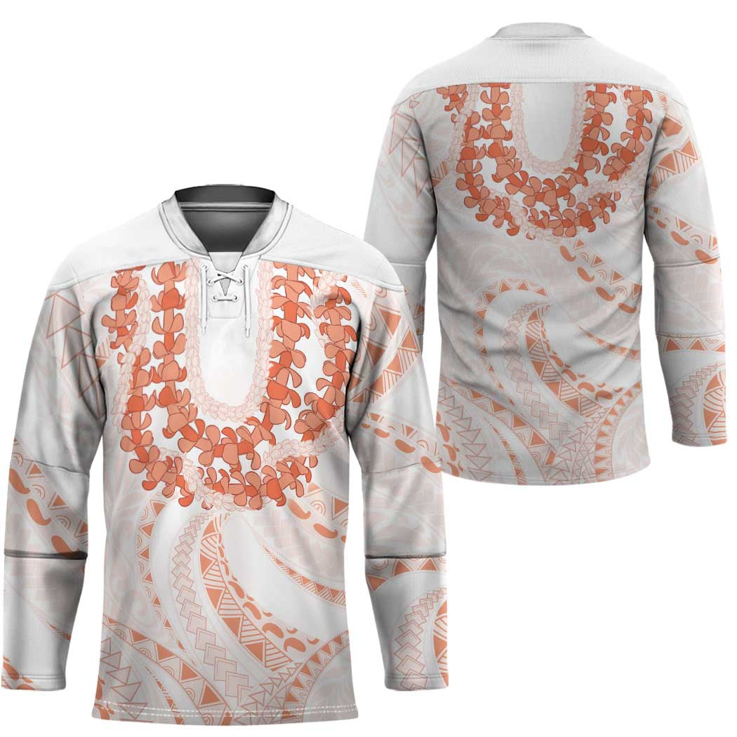 Aloha Lei Onaona Hockey Jersey Red Hawaiian Tribal Pattern - Polynesian Pride