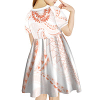 Aloha Lei Onaona Kid Short Sleeve Dress Red Hawaiian Tribal Pattern