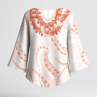 Aloha Lei Onaona Kimono Sleeve Blouse Red Hawaiian Tribal Pattern - Polynesian Pride