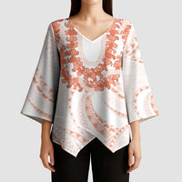 Aloha Lei Onaona Kimono Sleeve Blouse Red Hawaiian Tribal Pattern - Polynesian Pride