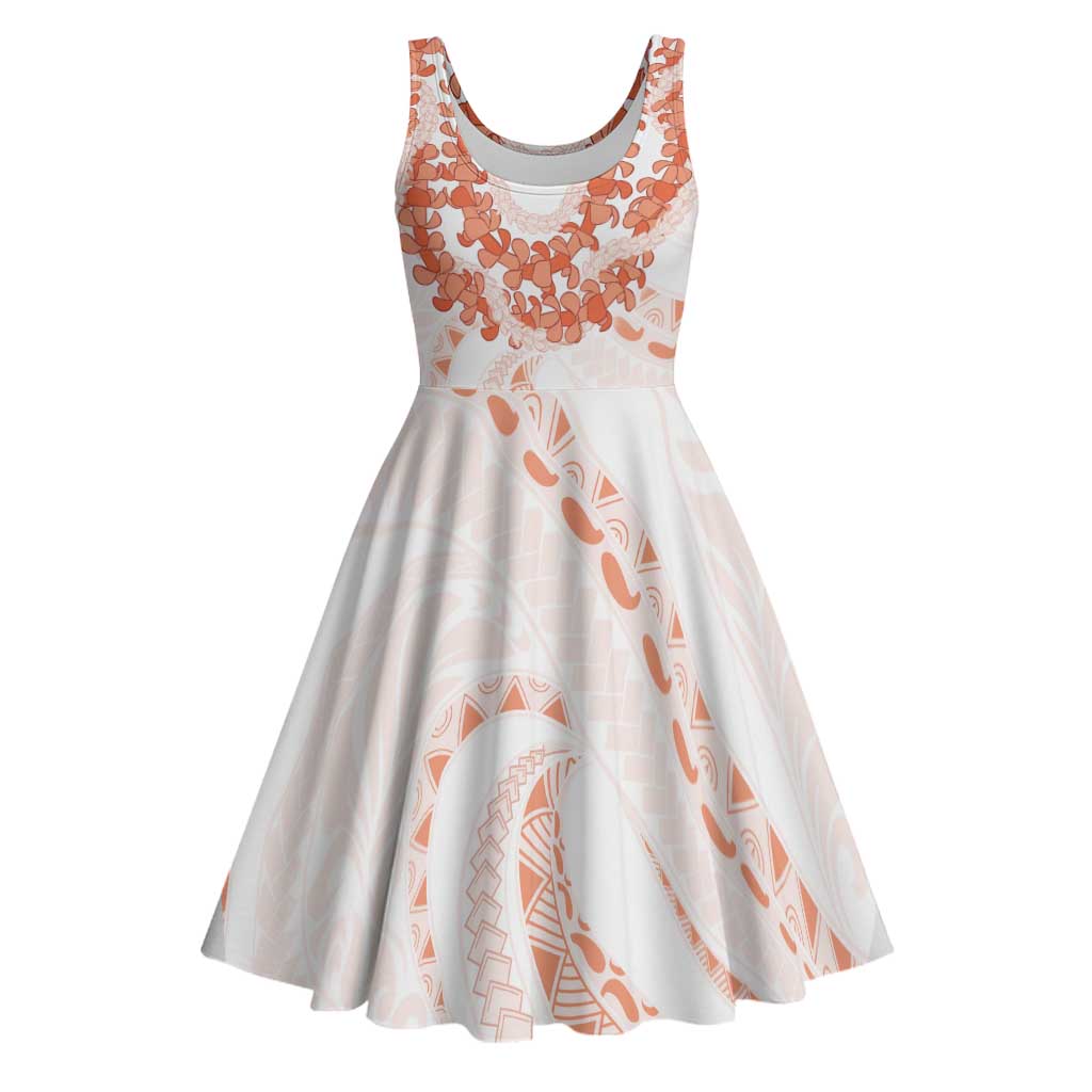 Aloha Lei Onaona Midi Dress Red Hawaiian Tribal Pattern - Polynesian Pride