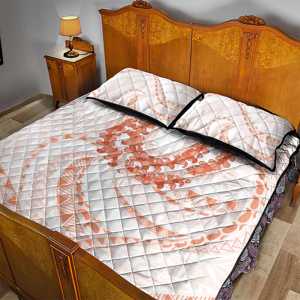 Aloha Lei Onaona Quilt Bed Set Red Hawaiian Tribal Pattern