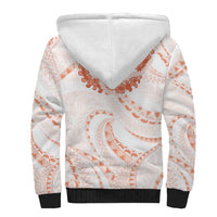 Aloha Lei Onaona Sherpa Hoodie Red Hawaiian Tribal Pattern LT9 - Polynesian Pride