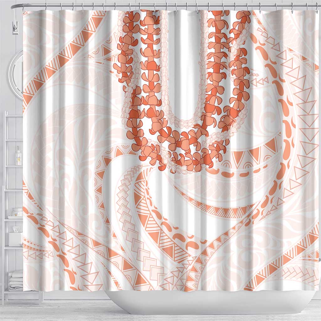 Aloha Lei Onaona Shower Curtain Red Hawaiian Tribal Pattern