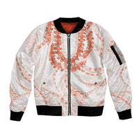 Aloha Lei Onaona Sleeve Zip Bomber Jacket Red Hawaiian Tribal Pattern LT9 Unisex Red - Polynesian Pride