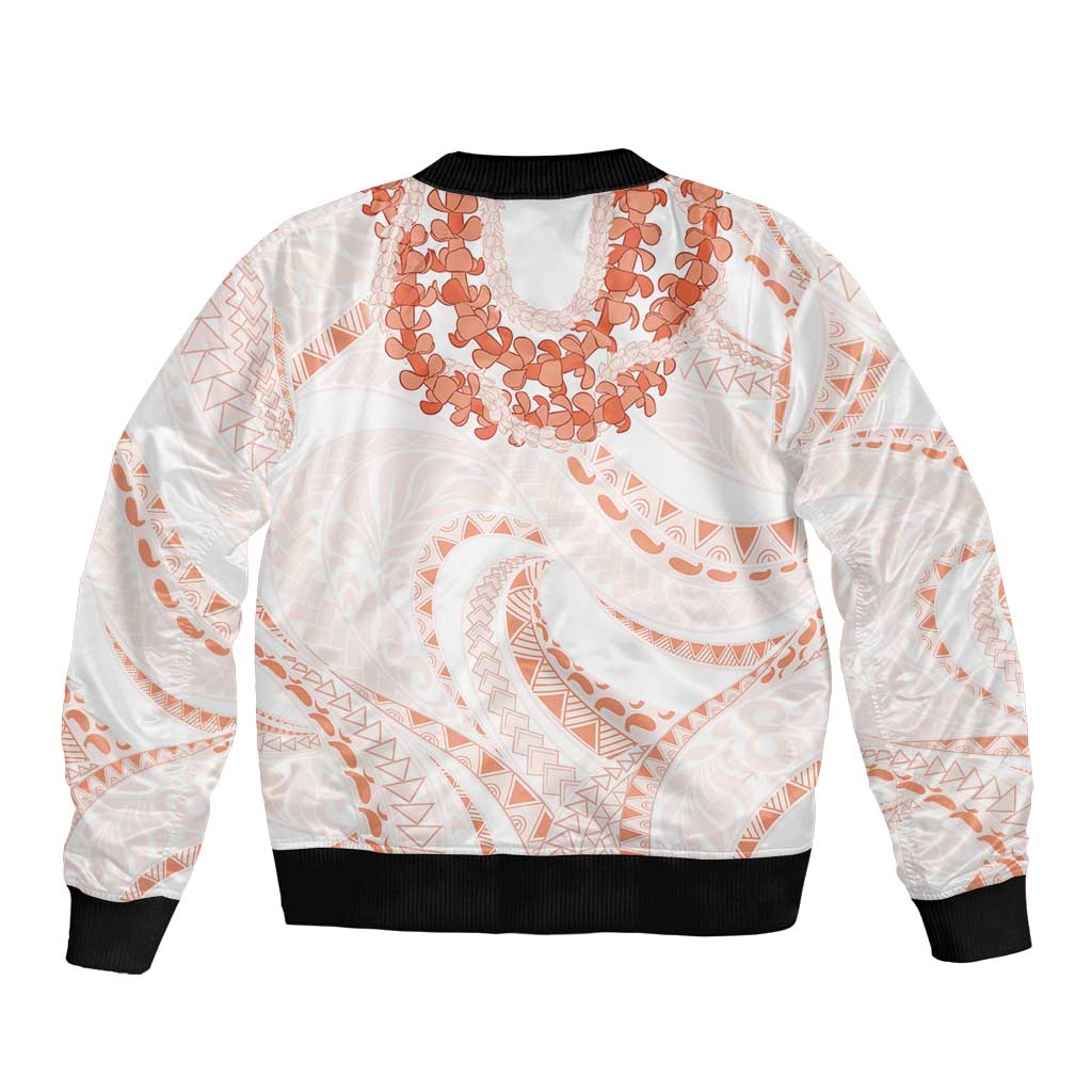 Aloha Lei Onaona Sleeve Zip Bomber Jacket Red Hawaiian Tribal Pattern LT9 - Polynesian Pride
