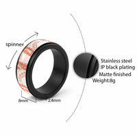 Aloha Lei Onaona Spinner Ring Red Hawaiian Tribal Pattern - Polynesian Pride