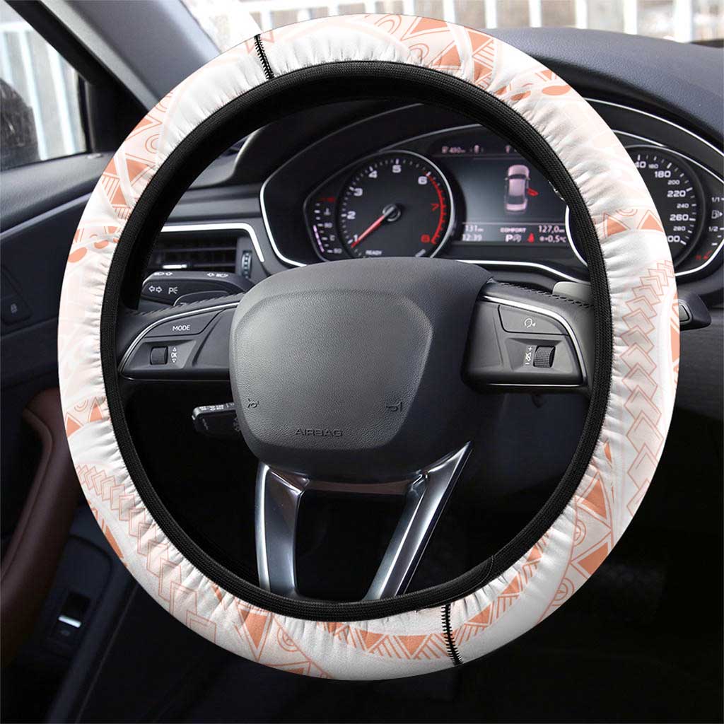Aloha Lei Onaona Steering Wheel Cover Red Hawaiian Tribal Pattern