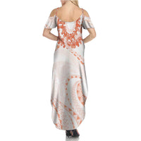 Aloha Lei Onaona Summer Maxi Dress Red Hawaiian Tribal Pattern