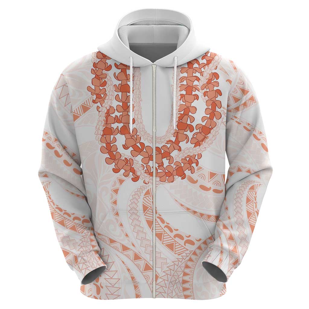 Aloha Lei Onaona Zip Hoodie Red Hawaiian Tribal Pattern LT9 - Polynesian Pride