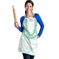 Aloha Lei Onaona Apron Sage Green Hawaiian Tribal Pattern - Polynesian Pride