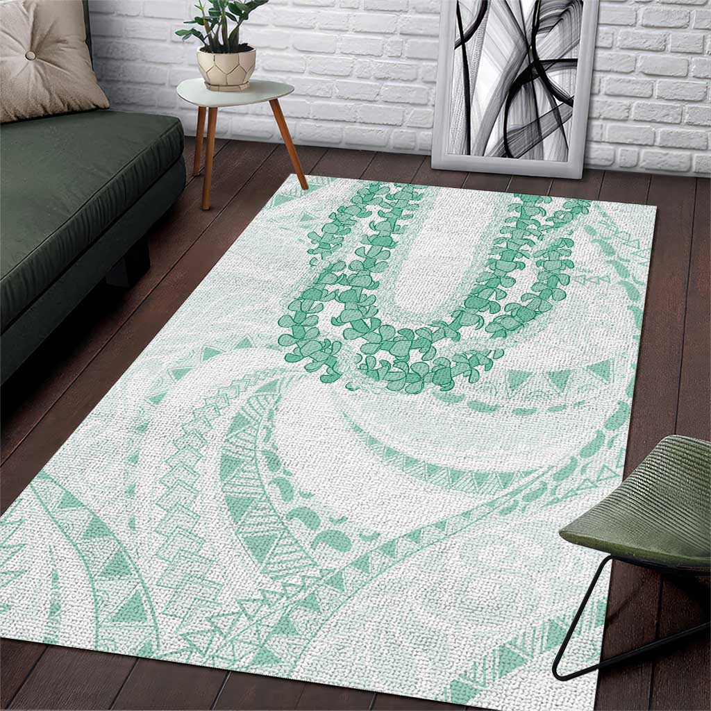 Aloha Lei Onaona Area Rug Sage Green Hawaiian Tribal Pattern